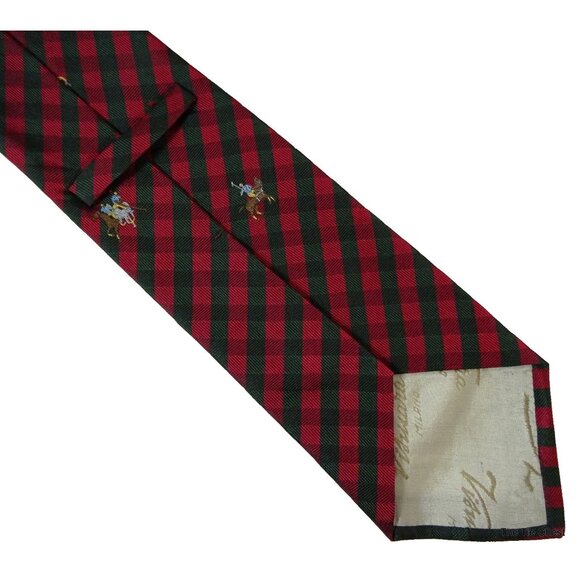 Polo Silk Tie Red and Green Gingham Necktie - Picture 3 of 4